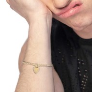 Bracciale catena a sfere con cuore Bracciale catena a sfere con cuore