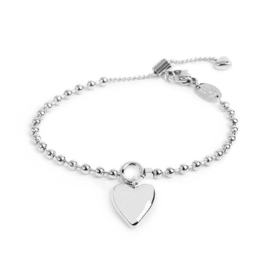 Bracciale catena a sfere con cuore Bracciale catena a sfere con cuore