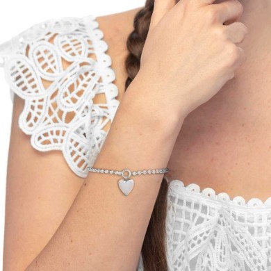 Bracciale catena a sfere con cuore Bracciale catena a sfere con cuore