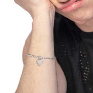 Bracciale catena a sfere con cuore Bracciale catena a sfere con cuore