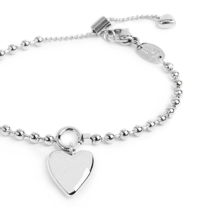 Bracciale catena a sfere con cuore Bracciale catena a sfere con cuore