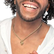 Collana catena a sfere con cuore Collana catena a sfere con cuore