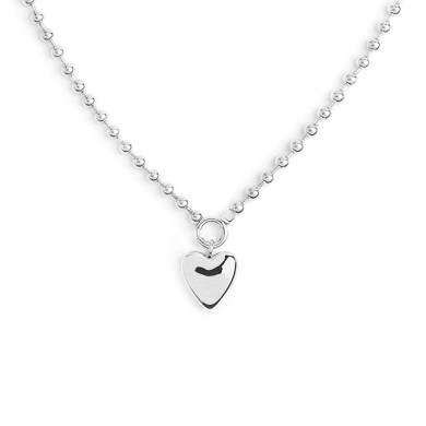 Collana catena a sfere con cuore Collana catena a sfere con cuore