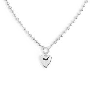 Collana catena a sfere con cuore Collana catena a sfere con cuore