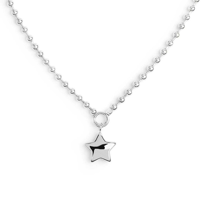 Collana catena a sfere con stella Collana catena a sfere con stella