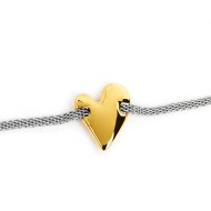 Bracciale catena mesh con cuore irregolare Bracciale catena mesh con cuore irregolare