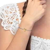 Bracciale catena mesh con cuore irregolare Bracciale catena mesh con cuore irregolare
