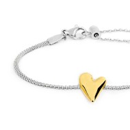 BR ORO/ACC CENTRALE CON CUORE E CATENA MESH