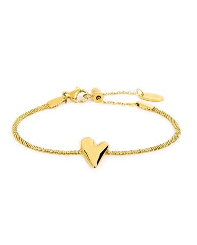 Bracciale catena mesh con cuore irregolare Bracciale catena mesh con cuore irregolare