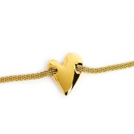 Bracciale catena mesh con cuore irregolare Bracciale catena mesh con cuore irregolare