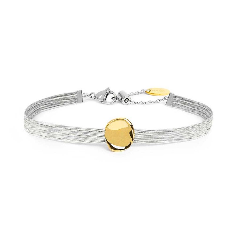 BR ACC ORO PVD CATENA MULTIFILO CON CENTRALE A BOTTONE