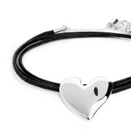 Bracciale triplo filo con cordino cerato con cuore irregolare