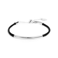 Bracciale triplo filo con cordino cerato con tubolare centrale Bracciale triplo filo con cordino cerato con tubolare centrale