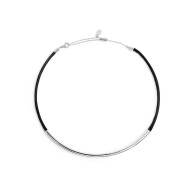 COLLANA ACC CORDINO NERO CON CENTRALE TUBOLARE COLLANA ACC CORDINO NERO CON CENTRALE TUBOLARE