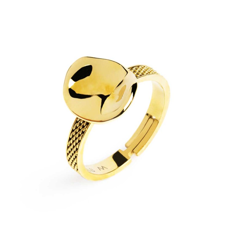 Anello con bottone martellato Anello con bottone martellato