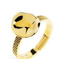 Anello con bottone martellato Anello con bottone martellato