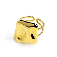 Anello doppia fascia con quadrato irregolare martellato Anello doppia fascia con quadrato irregolare martellato