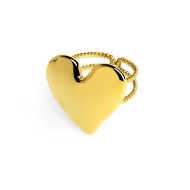 Anello doppia fascia con cuore irregolare martellato Anello doppia fascia con cuore irregolare martellato