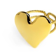 Anello doppia fascia con cuore irregolare martellato Anello doppia fascia con cuore irregolare martellato