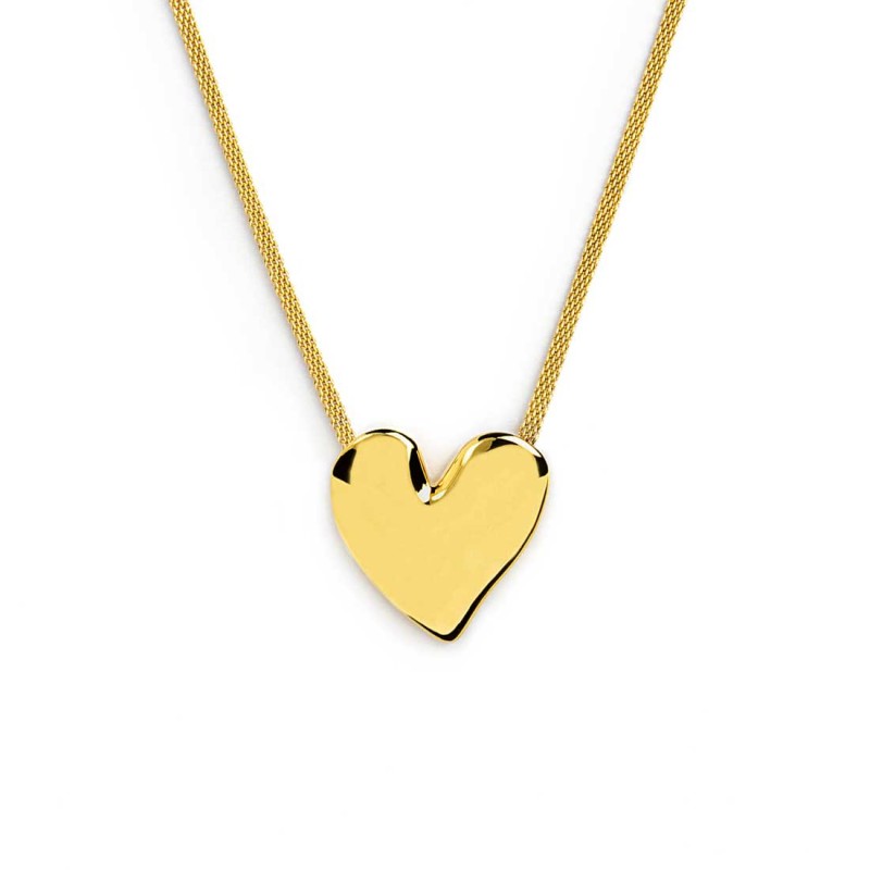 CN ACC ORO PVD CATENA MESH CON CENTRALE A CUORE CN ACC ORO PVD CATENA MESH CON CENTRALE A CUORE