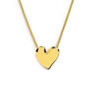 Collana catena mesh con cuore irregolare martellato Collana catena mesh con cuore irregolare martellato