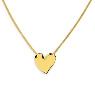 Collana catena mesh con cuore irregolare martellato Collana catena mesh con cuore irregolare martellato