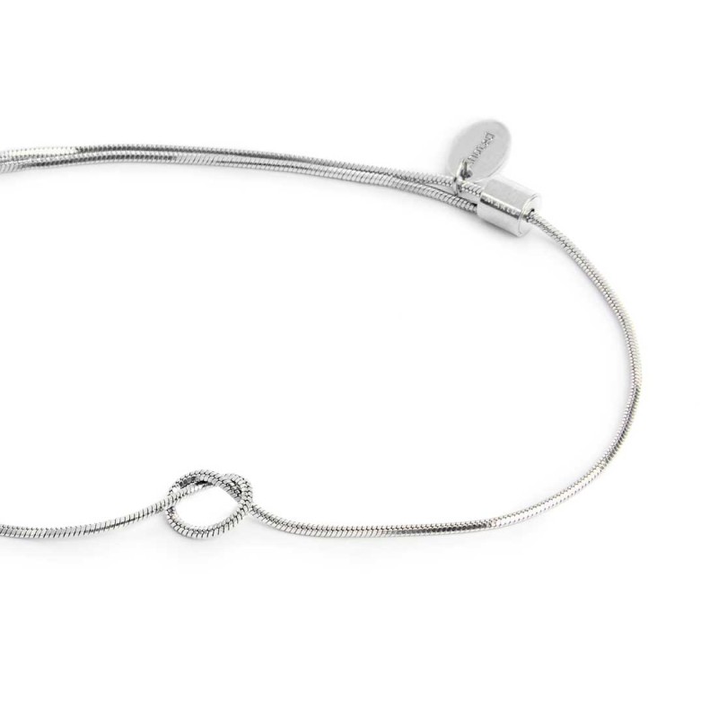 BRACCIALE ACCIAIO CON NODO CATENA SNAKE 8 LATI