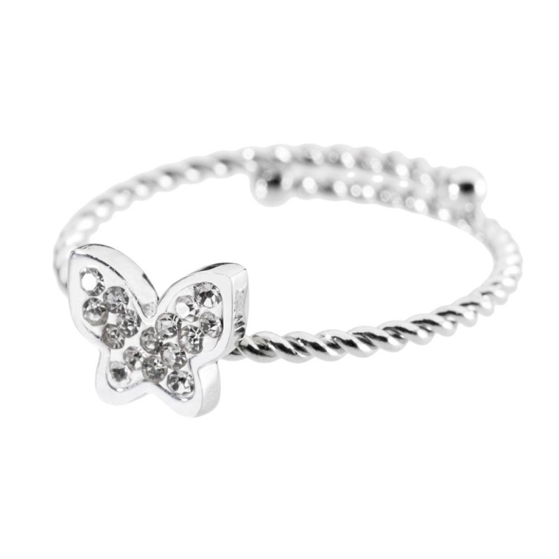 ANELLO CON FARFALLA CON CRISTALLI ANELLO CON FARFALLA CON CRISTALLI