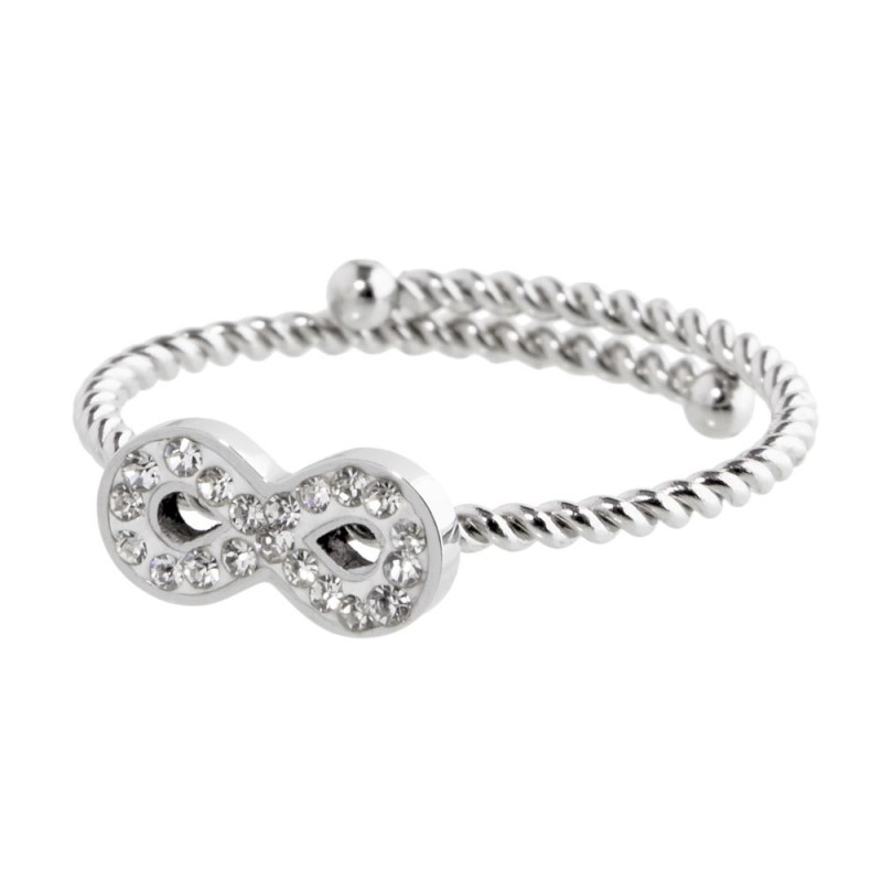 ANELLO INFINITO CON CRISTALLI BIANCHI ANELLO INFINITO CON CRISTALLI BIANCHI