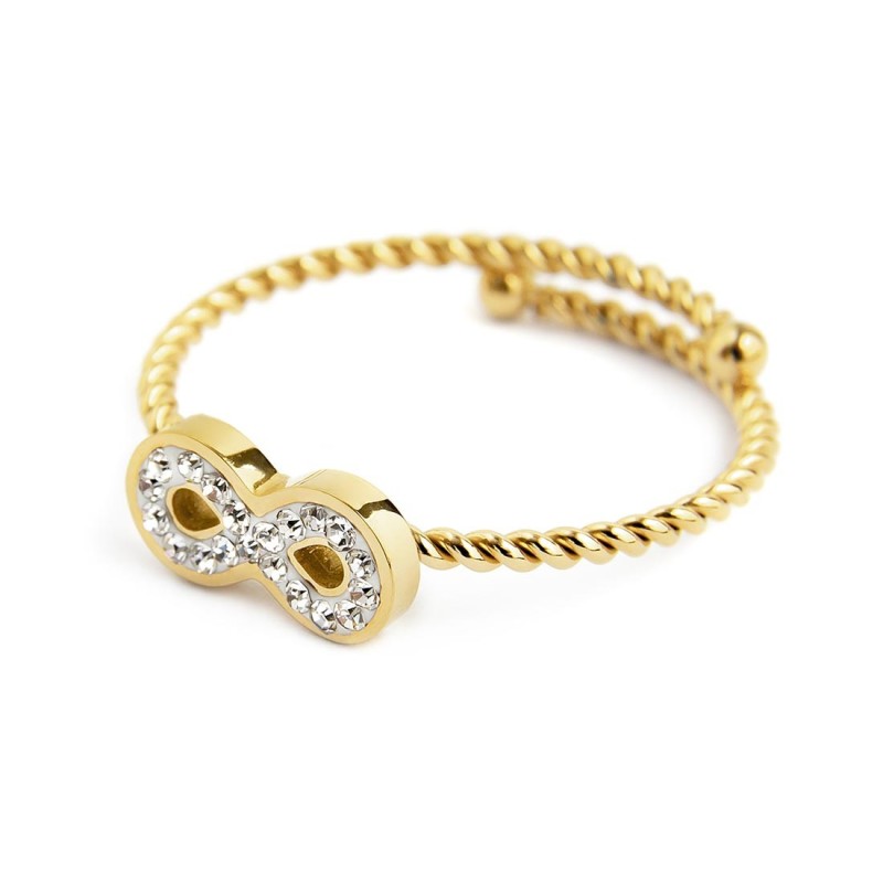 ANELLO INFINITO CON CRISTALLI BIANCHI
