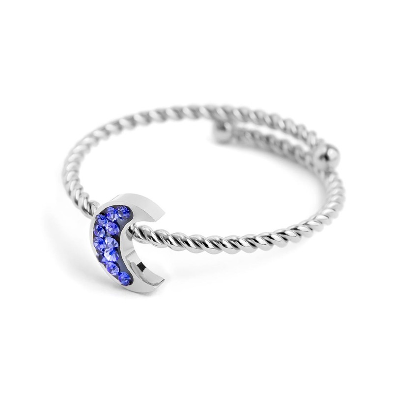 Anello luna con cristalli Anello luna con cristalli