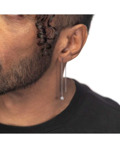 Orecchino pendente catena a sfere con stella