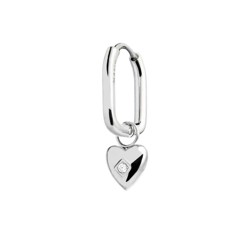 OR ACC MONO OVALE PENDENTE CUORE CON CZ BIANCO