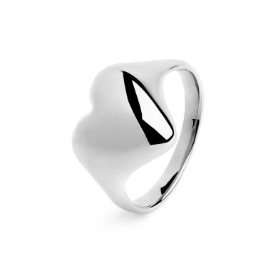 Anello cuore bombato