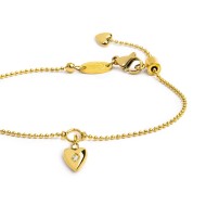 Bracciale catena a sfere con cuore con zircone