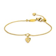 Bracciale catena a sfere con cuore con zircone