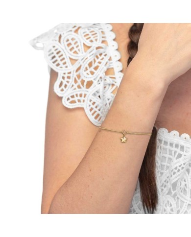 Bracciale catena a sfere con stella con zircone