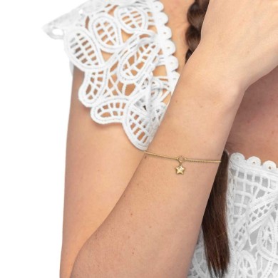 Bracciale catena a sfere con stella con zircone