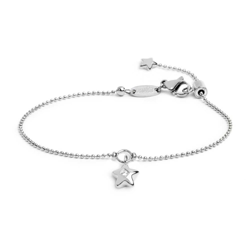 Bracciale catena a sfere con stella con zircone