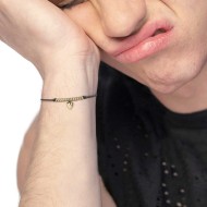 Bracciale cordino con pendente cuore con zircone