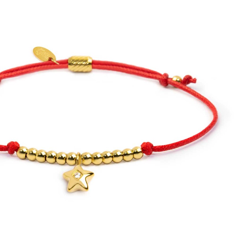 Bracciale cordino con pendente stella con zircone
