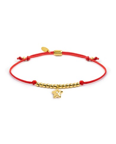 Bracciale cordino con pendente stella con zircone