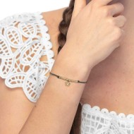 Bracciale cordino con pendente stella con zircone