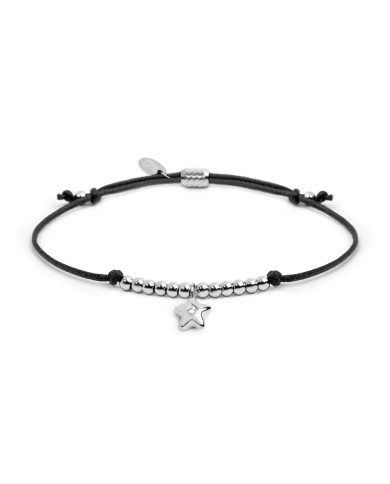 Bracciale cordino con pendente stella con zircone