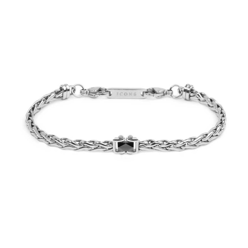 BRACCIALE ACC CON CAT.SONAGLIO E CENTRALE IN CERAMICA NERA