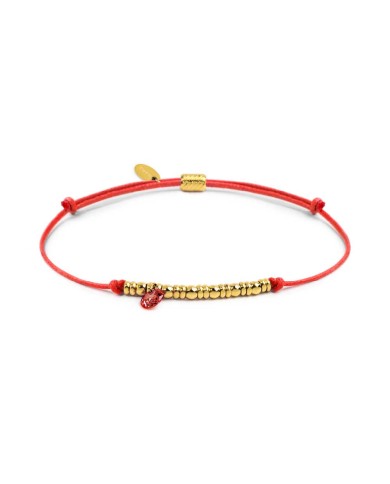 Bracciale cordino con elementi acciaio e zircone pendente