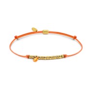 Bracciale cordino con elementi acciaio e zircone pendente