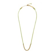 Collana cordino con sfere e rondelle al centro