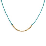 Collana cordino con sfere e rondelle al centro