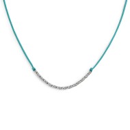 Collana cordino con sfere e rondelle al centro